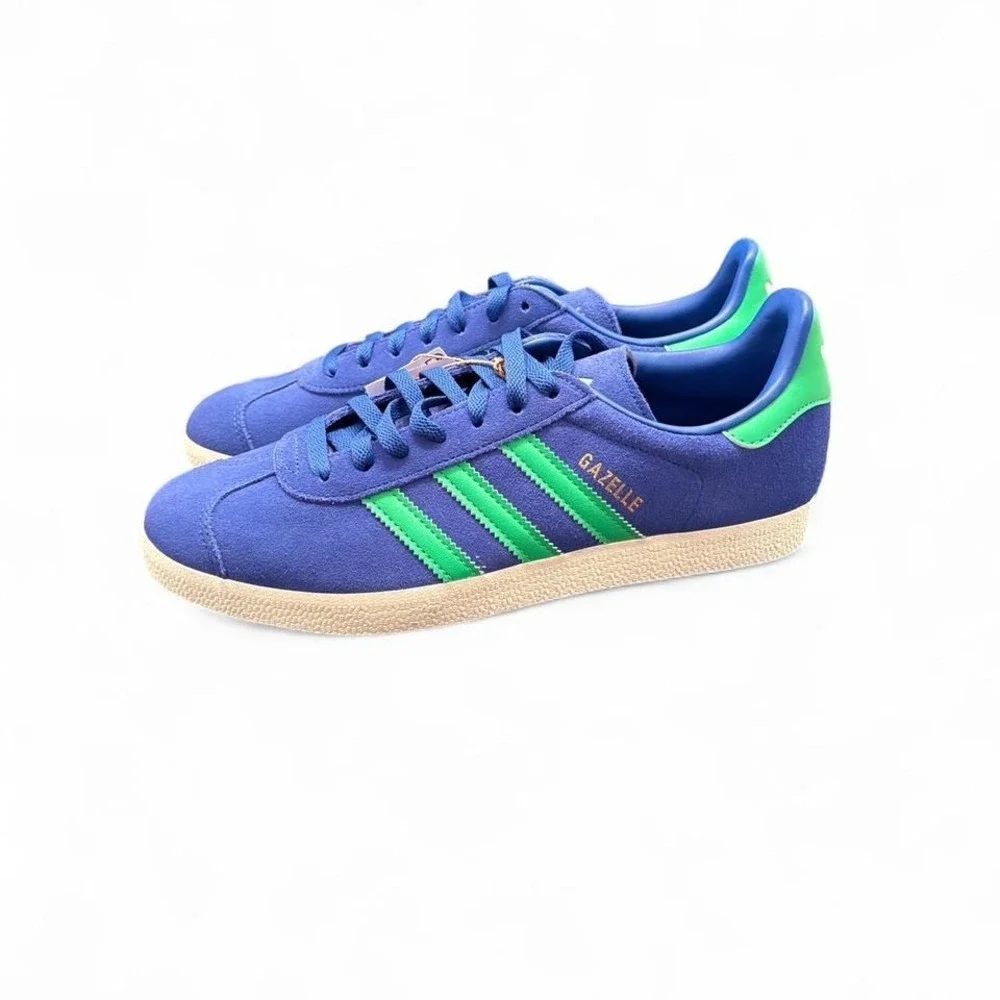 New men's blue and green Adidas Gazelle Sneakers Size 8 1/2